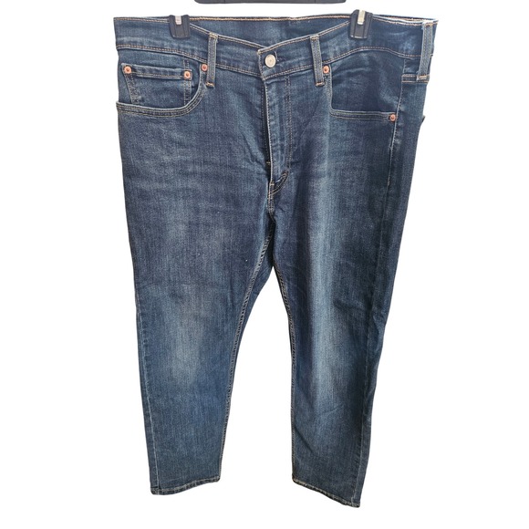 Levi's 502 Regular Taper Dark Wash Denim Jeans Mens Size 36x30 - Picture 1 of 3